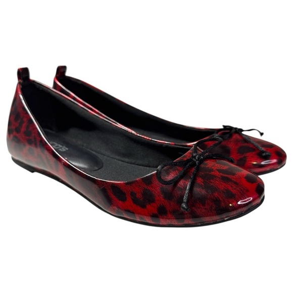 Chicos leopard cheetah animal print patent ballet flats shoes women’s 7 M - Picture 3 of 14